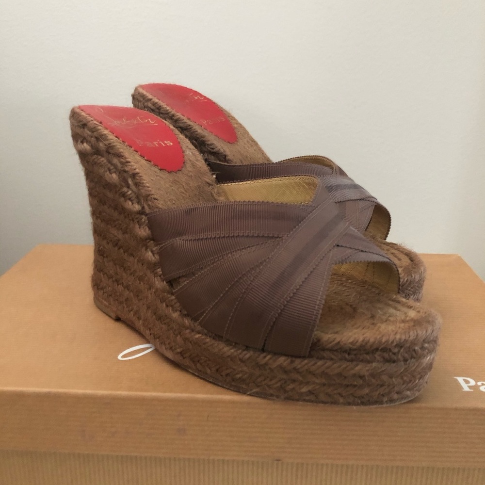 Christian Louboutin Brown Platform Wedge